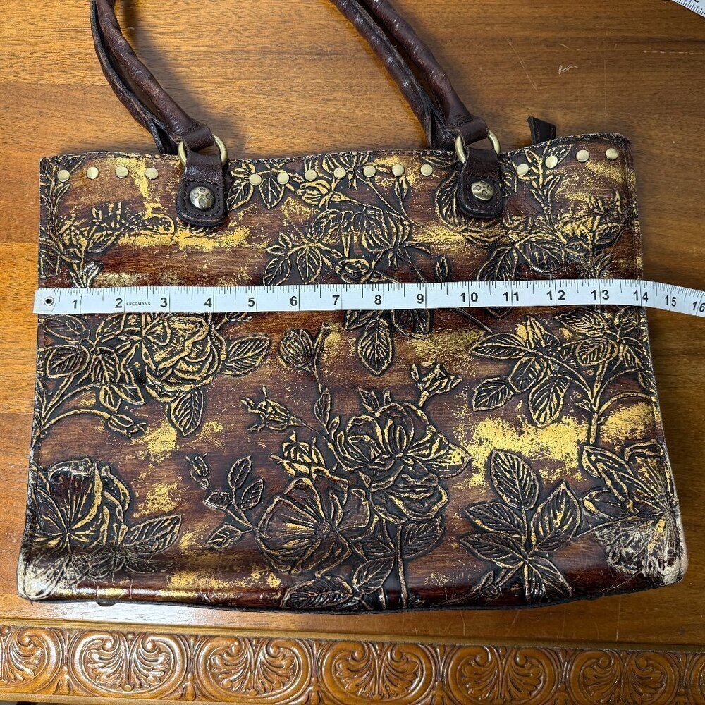 Patricia Nash Floral Embossed Metallic Tote Bag - Picture 13 of 14